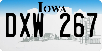 IA license plate DXW267
