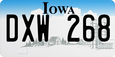 IA license plate DXW268