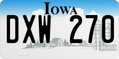 IA license plate DXW270