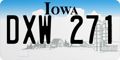 IA license plate DXW271