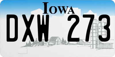 IA license plate DXW273
