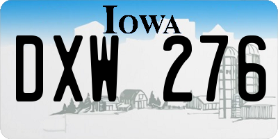 IA license plate DXW276
