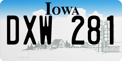 IA license plate DXW281