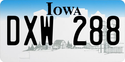 IA license plate DXW288