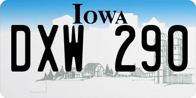 IA license plate DXW290