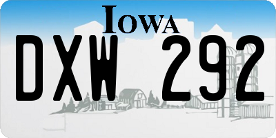 IA license plate DXW292