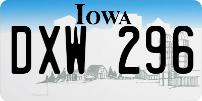 IA license plate DXW296