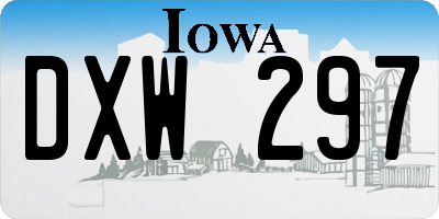 IA license plate DXW297