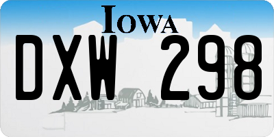 IA license plate DXW298