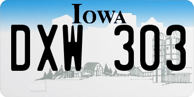 IA license plate DXW303