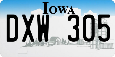 IA license plate DXW305