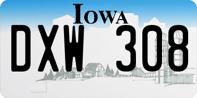IA license plate DXW308
