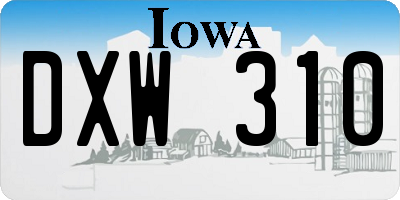 IA license plate DXW310