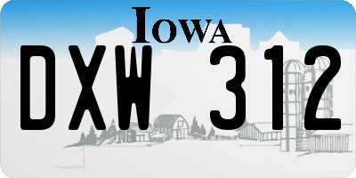 IA license plate DXW312