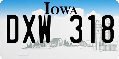 IA license plate DXW318