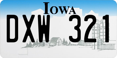 IA license plate DXW321
