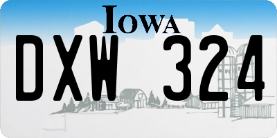 IA license plate DXW324