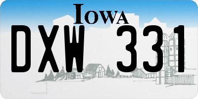 IA license plate DXW331