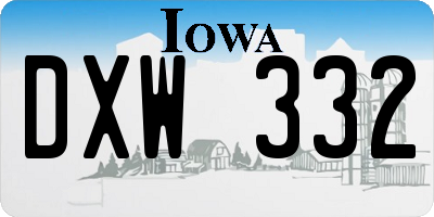 IA license plate DXW332