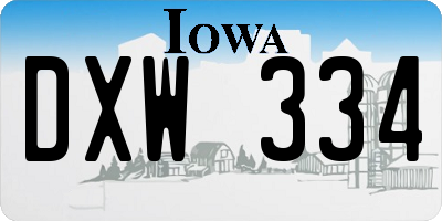 IA license plate DXW334