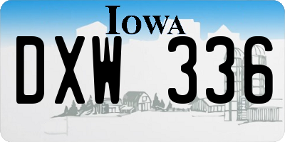 IA license plate DXW336