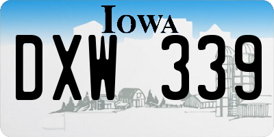 IA license plate DXW339