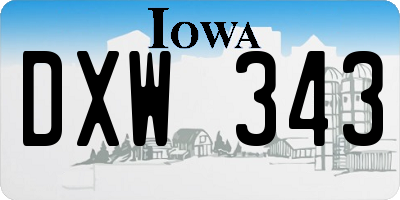 IA license plate DXW343