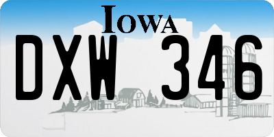 IA license plate DXW346
