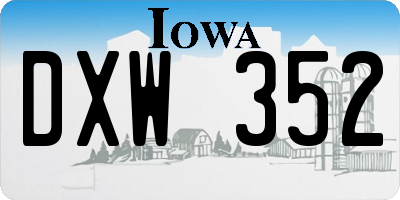 IA license plate DXW352