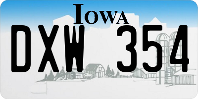 IA license plate DXW354