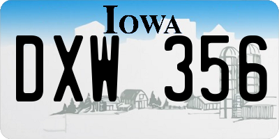 IA license plate DXW356