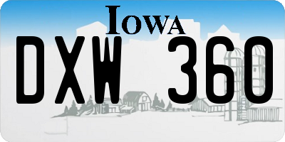 IA license plate DXW360