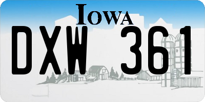 IA license plate DXW361