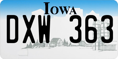 IA license plate DXW363
