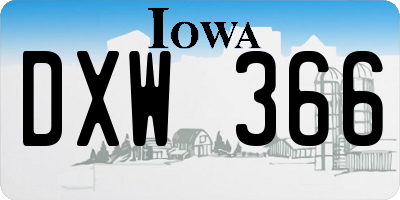 IA license plate DXW366