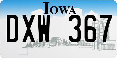 IA license plate DXW367