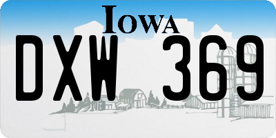 IA license plate DXW369