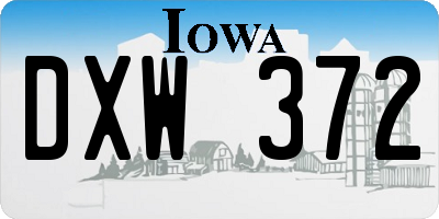 IA license plate DXW372