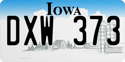 IA license plate DXW373