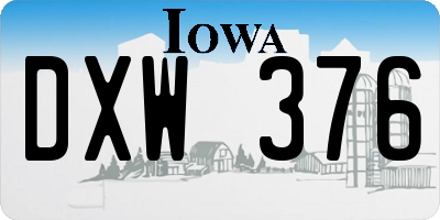 IA license plate DXW376