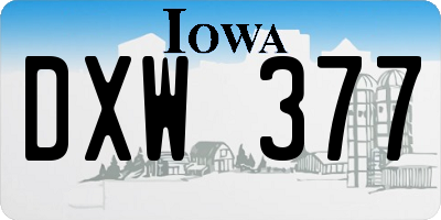 IA license plate DXW377