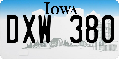 IA license plate DXW380