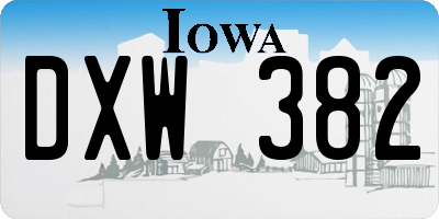 IA license plate DXW382