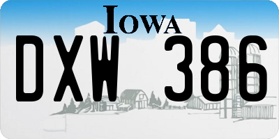 IA license plate DXW386
