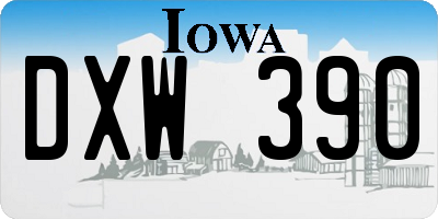IA license plate DXW390