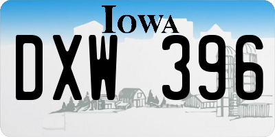 IA license plate DXW396
