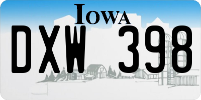 IA license plate DXW398