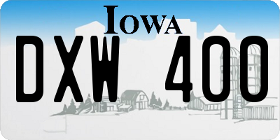 IA license plate DXW400