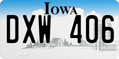 IA license plate DXW406