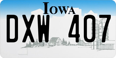 IA license plate DXW407
